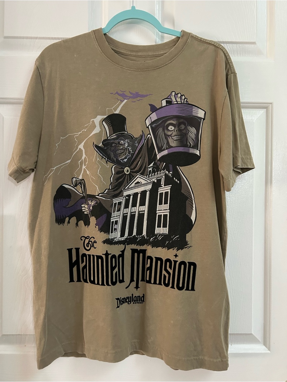 Disney Haunted Mansion Graphic Tee in Khaki with Purple Accents- Limited Edition